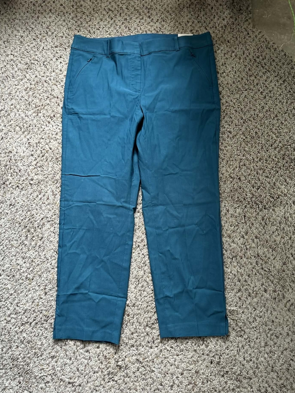 Lane Bryant Teal Ankle-Length Straight Pants
